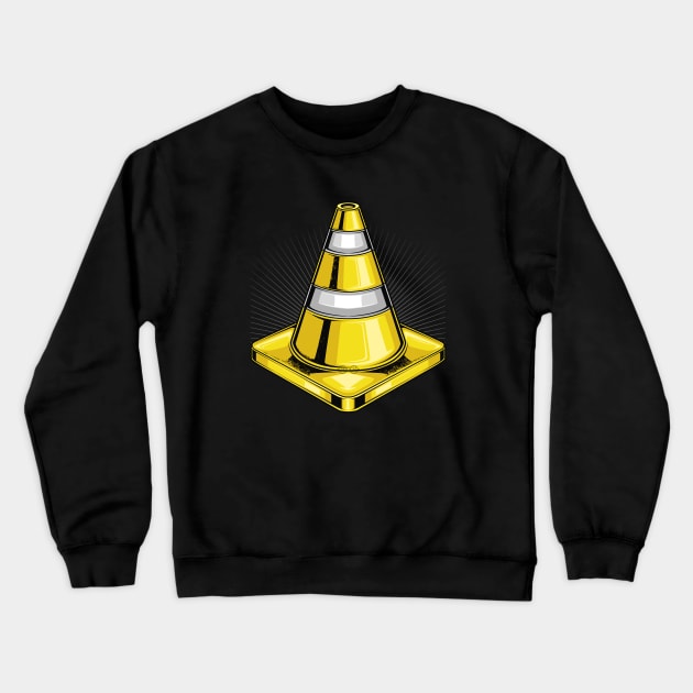 Yellow Traffic Cone Crewneck Sweatshirt by Jiooji Project